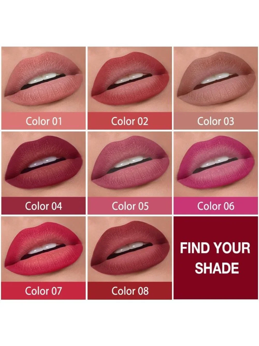 Women 1Pcs-C02 Ruby Red Shimmery Metallic Cone-Tip Glitter Lipstick & Lip Liner